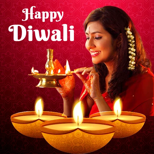 Happy Diwali Photo Frame App Icon (Rating: 4.8★)